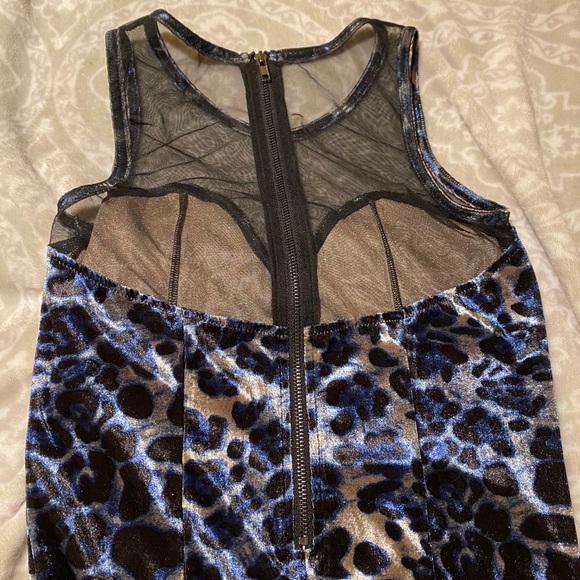 Millau blue cheetah velour dress NWT! - Picture 3 of 5